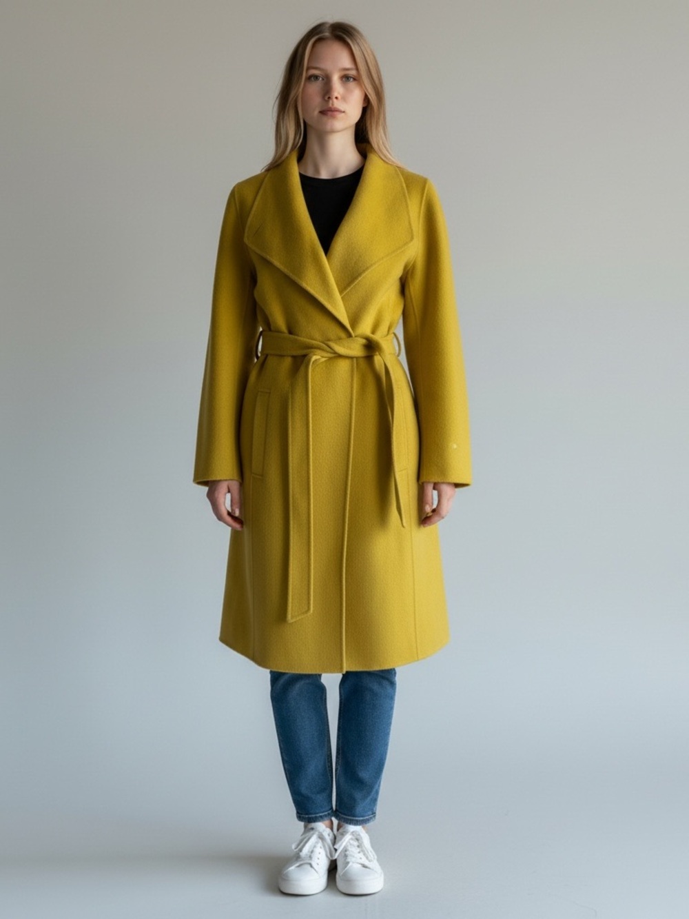 Talbots Belted Double-Face Wool Wrap Coat in the shade Butterscotch